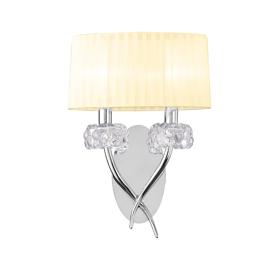 Loewe Polished Chrome-Cream Wall Lights Mantra Armed Wall Lights